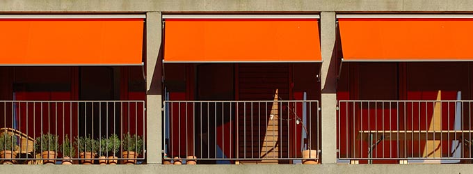 uitvalscherm op balkon in De Meern